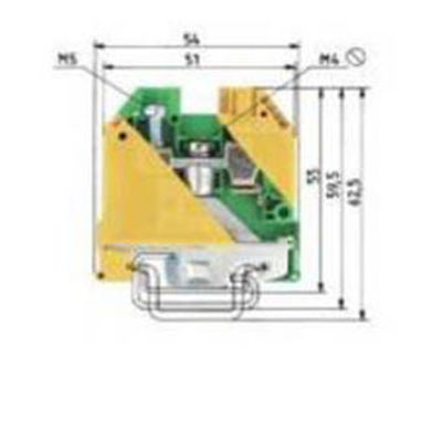 BORNIER TERRE 16MM² WKN16 SL/U VERT/JAUNE**